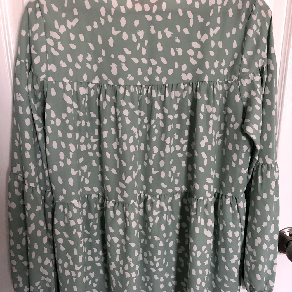 Boho Leopard Print Raffle Blouse - Picture 2 of 4